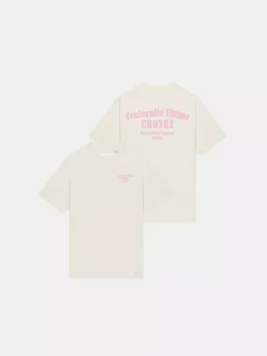 Croyez fraternite t-shirt off-white/pink