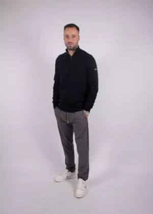 Malelions knitted quarter zip 900 black