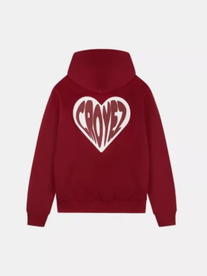 Croyez puffed heart hoodie red