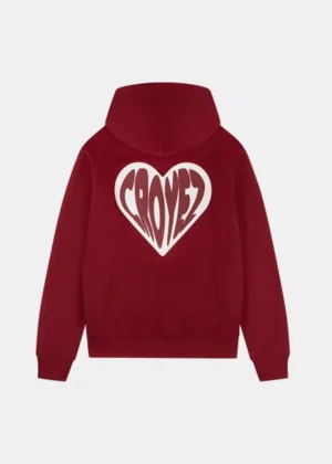 Croyez puffed heart hoodie red