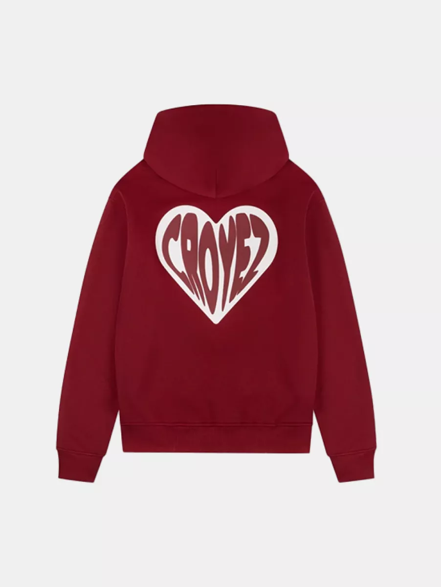 Croyez puffed heart hoodie red