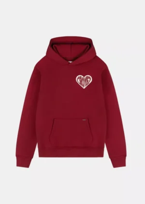 Croyez puffed heart hoodie red