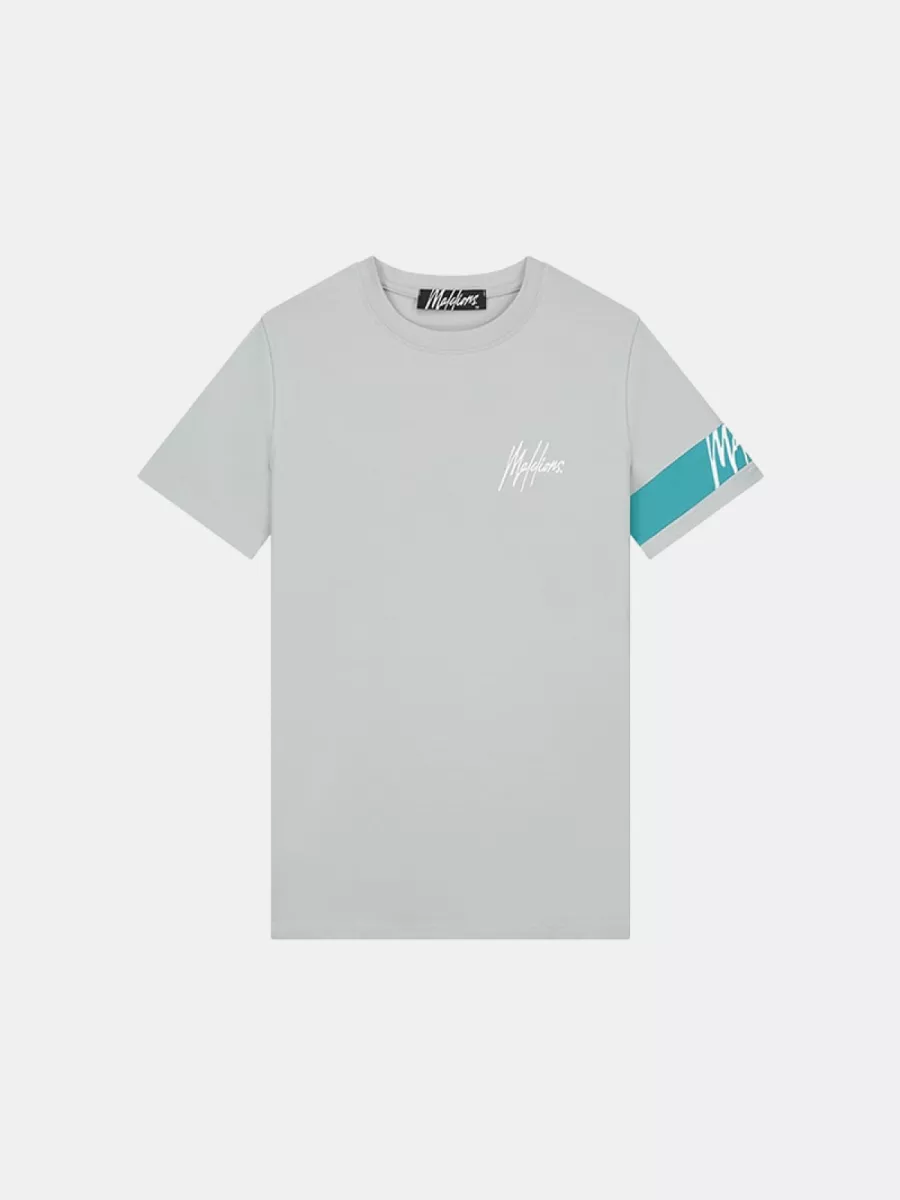 Malelions captain t-shirt grey/aqua blue