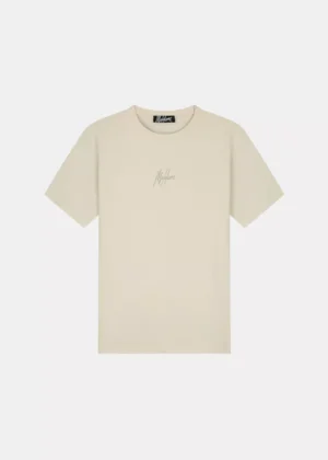 Malelions striped signature t-shirt FW24 120 beige