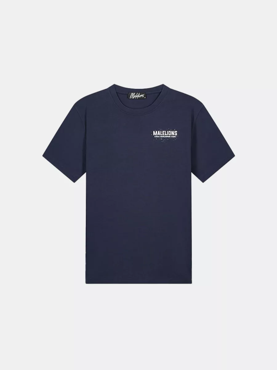 Malelions worldwide paint t-shirt navy 303