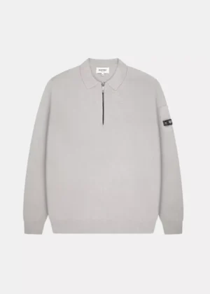 Quotrell chief knitted polo grey melee