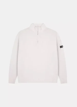 Quotrell combat knitted halfzip ecru