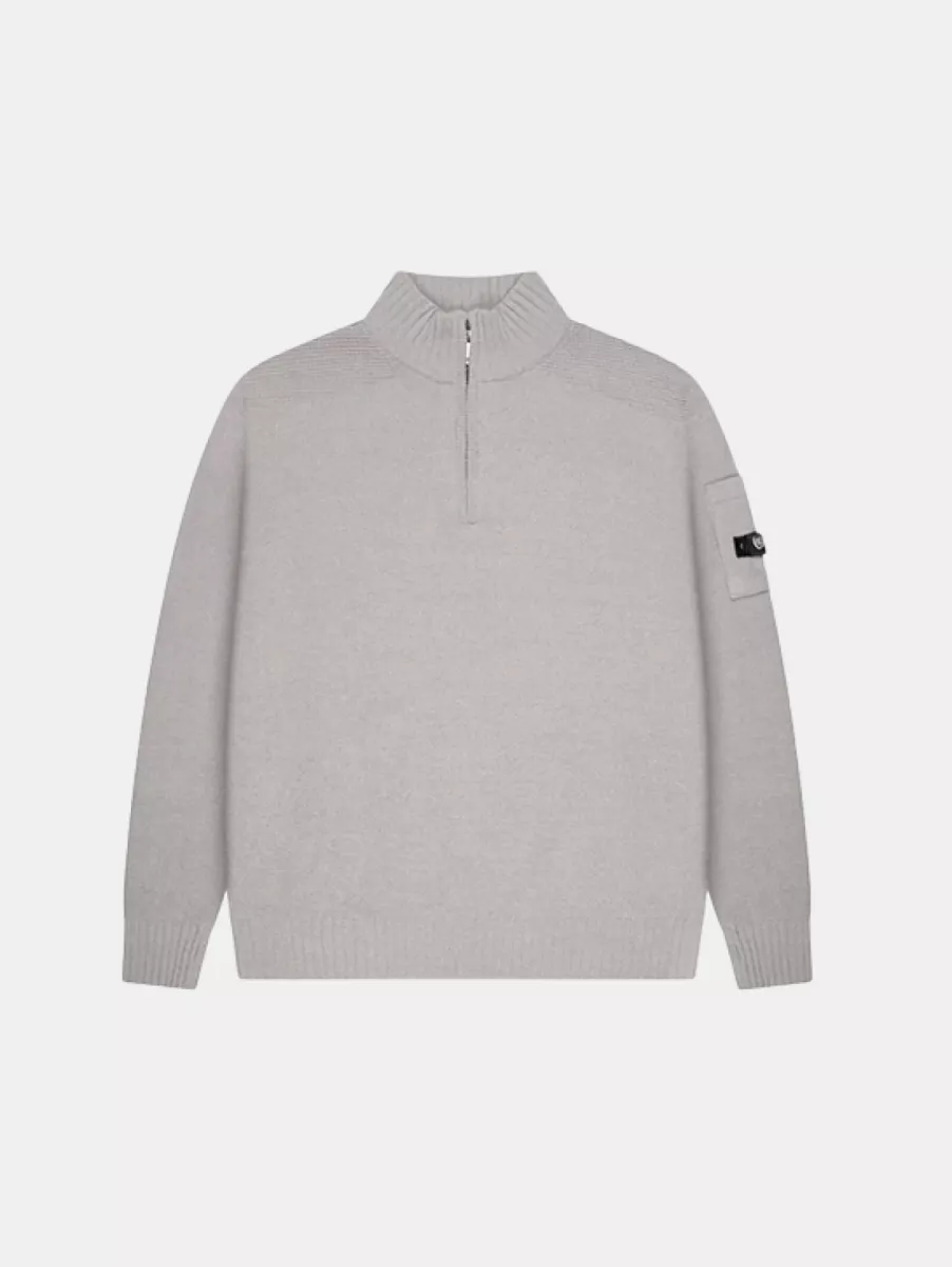 Quotrell combat knitted halfzip grey melee