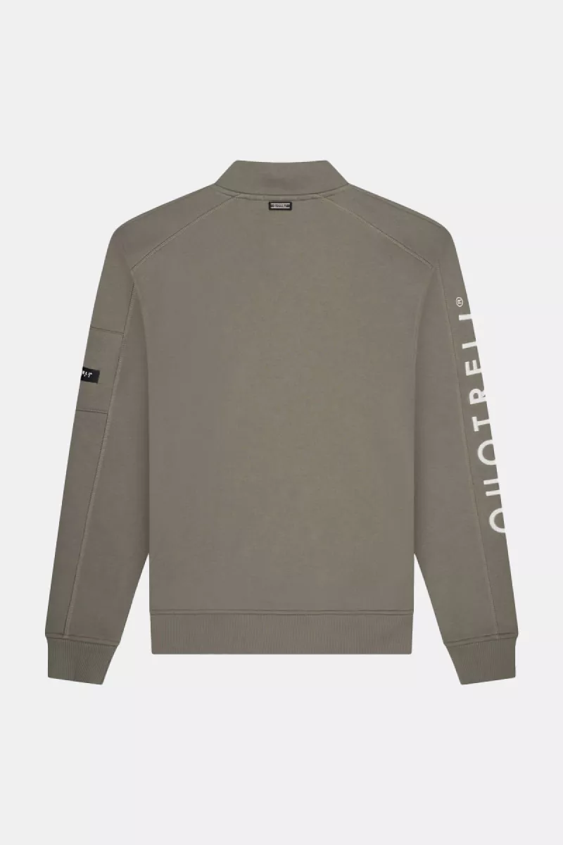 Quotrell defender halfzip faded olive/white