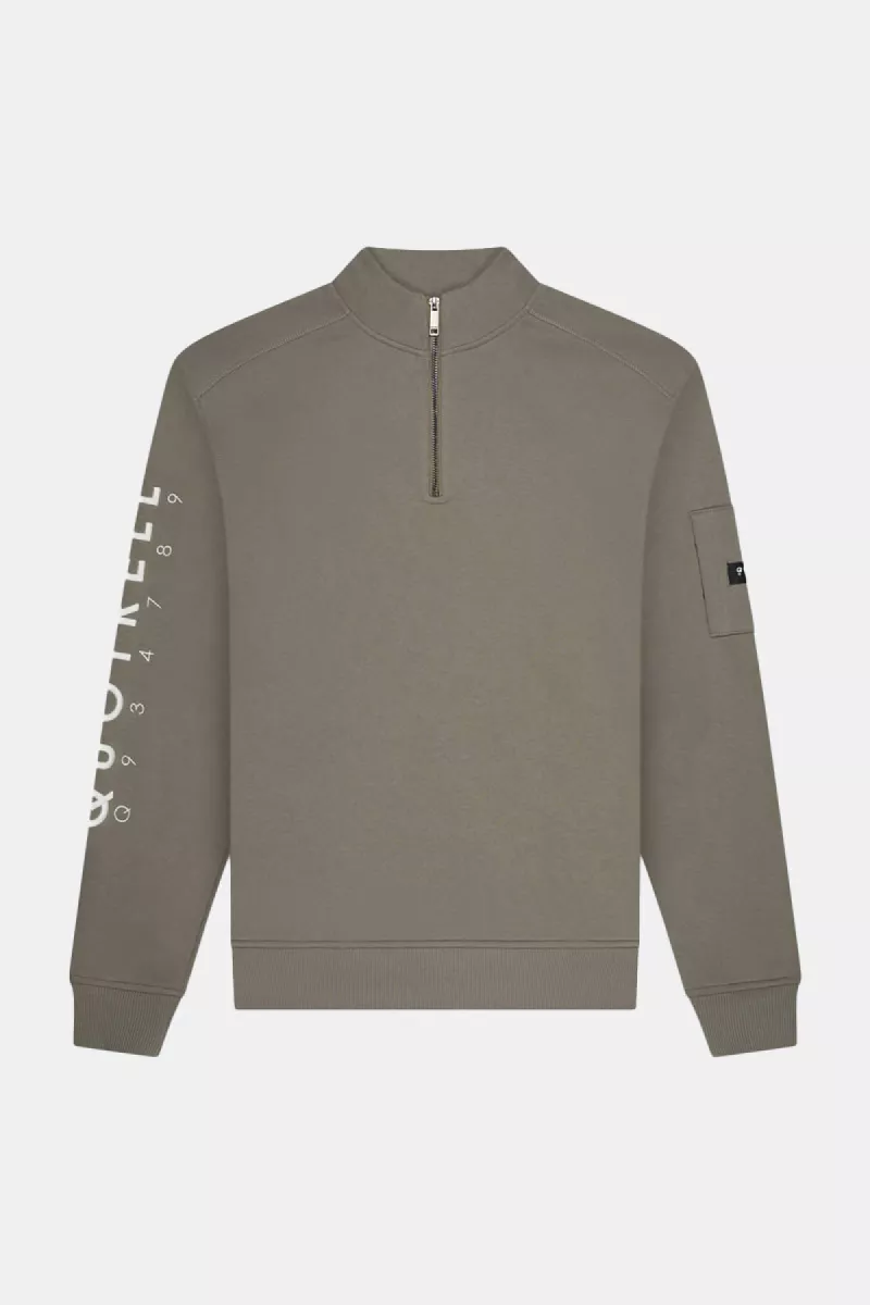 Quotrell defender halfzip faded olive/white