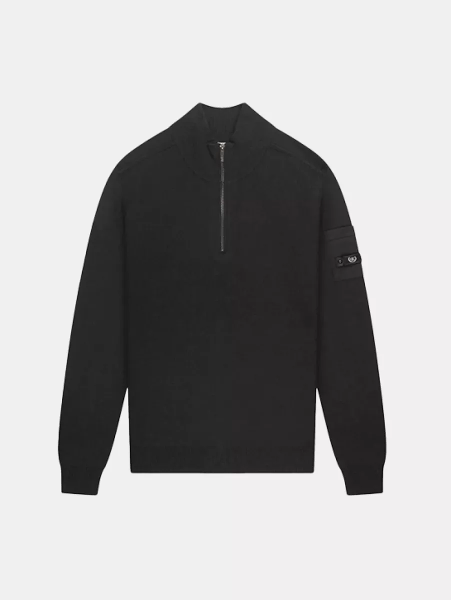 Quotrell palace knitted halfzip black
