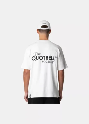 Quotrell society t-shirt white/black