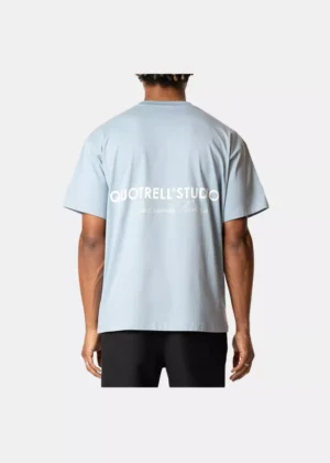 Quotrell studios t-shirt muted blue/white