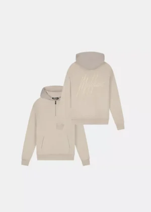 Malelions fleece nylon half zip hoodie 099 sand