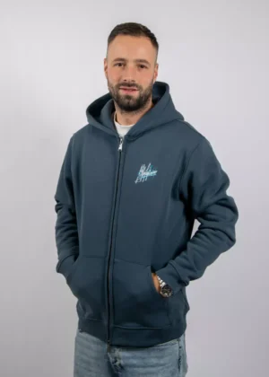 Malelions splash zip hoodie slate/bright blue