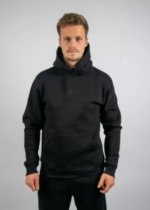 Malelions striped signature hoodie 900 black