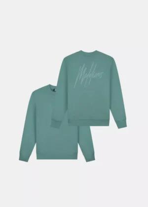 Malelions striped signature sweater 400 green