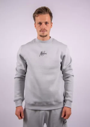 Malelions striped signature sweater 691 ocean grey