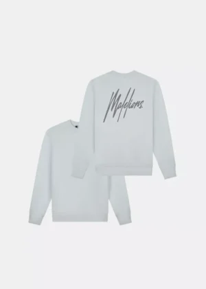 Malelions striped signature sweater 691 ocean grey