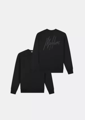 Malelions striped signature sweater 900 black