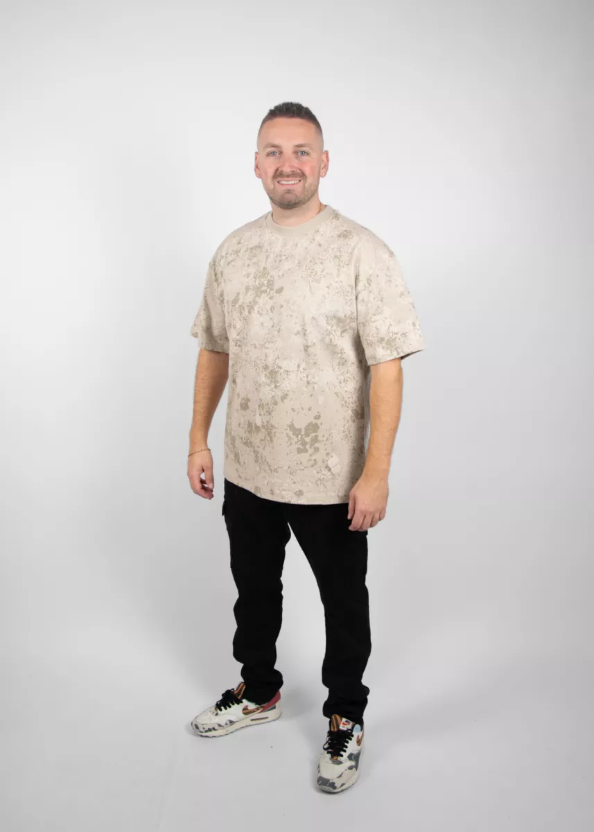 OFF THE PITCH blotch loose fit tee 103 sand