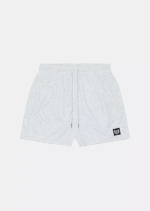 Quotrell monogram swimshorts light blue/white