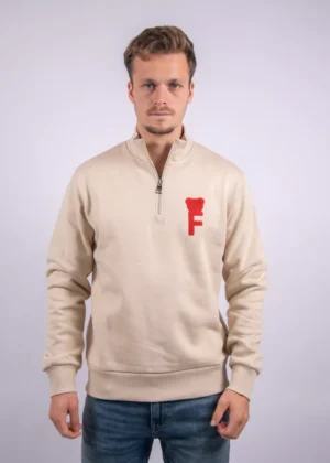 Baron Filou half-zip chenille f sand brown
