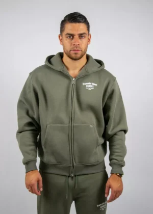Croyez fraternite zip-hoodie 2401 dusty olive