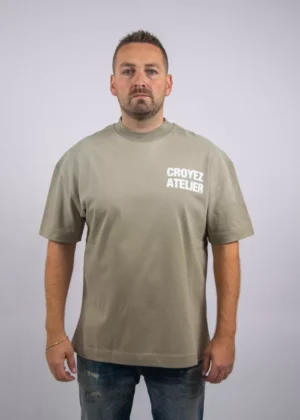 Croyez sprayed atelier t-shirt 2401 dusty olive