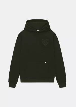 Croyez stitched heart hoodie 2402 dark green