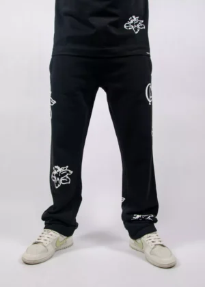 Croyez straight leg flower sweat 2900 black