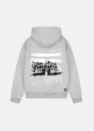 Jorcustom graffiti hoodie greymelange