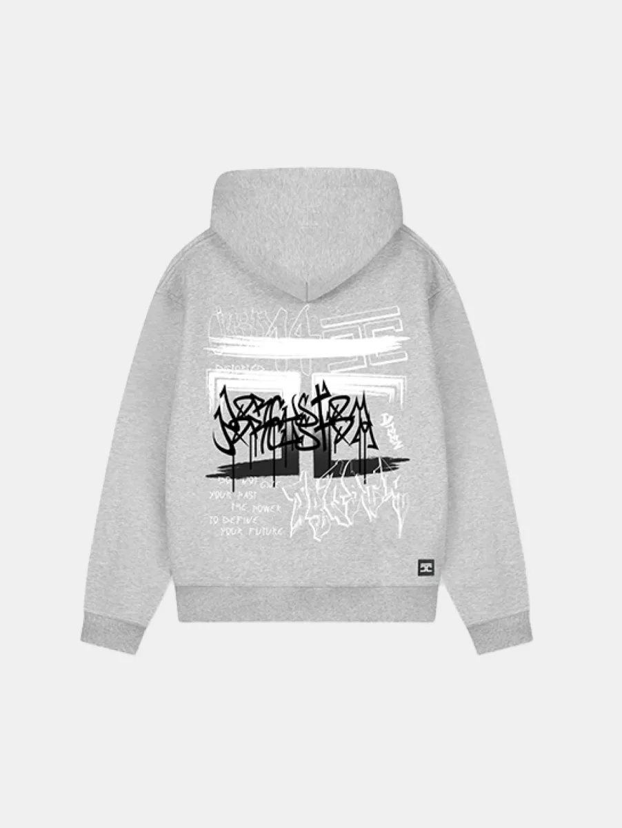 Jorcustom graffiti hoodie greymelange