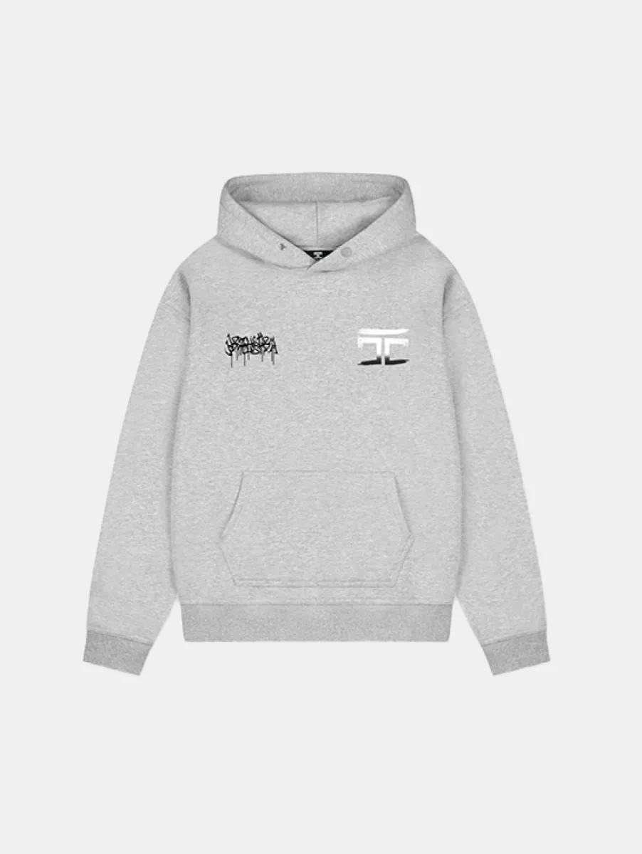 Jorcustom graffiti hoodie greymelange