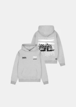 Jorcustom graffiti hoodie greymelange