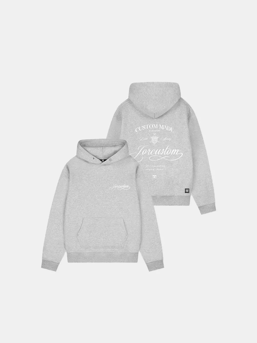 Jorcustom handscript hoodie greymelange