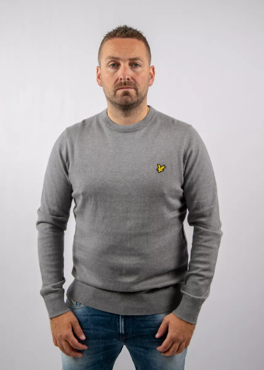 Lyle & Scott kn2110vc t28 mid grey marl