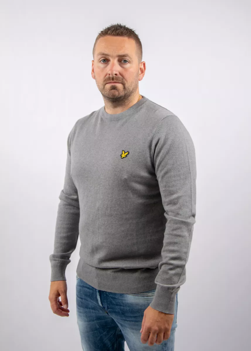 Lyle & Scott kn2110vc t28 mid grey marl
