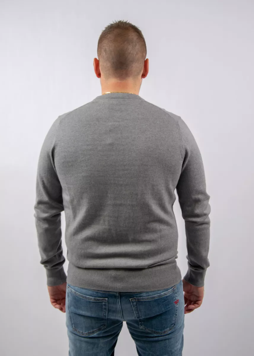 Lyle & Scott kn2110vc t28 mid grey marl