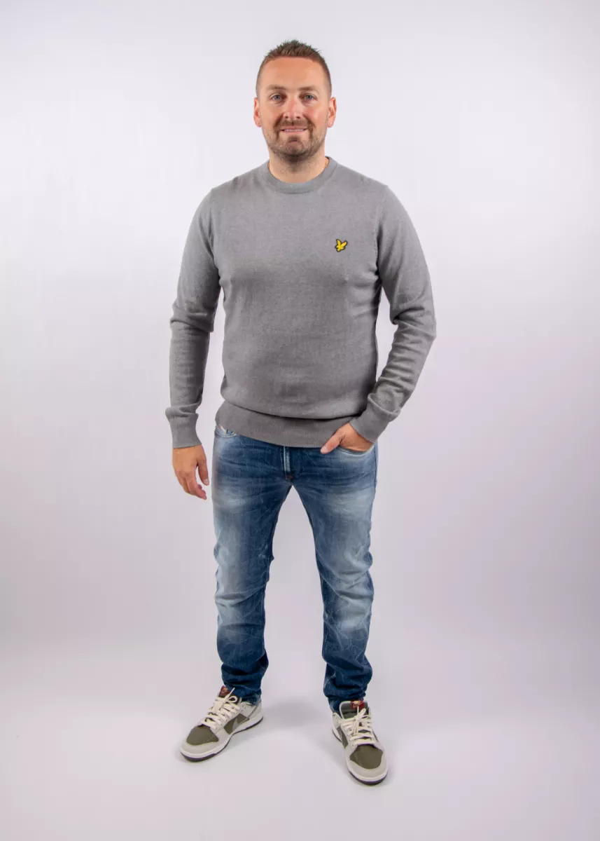 Lyle & Scott kn2110vc t28 mid grey marl