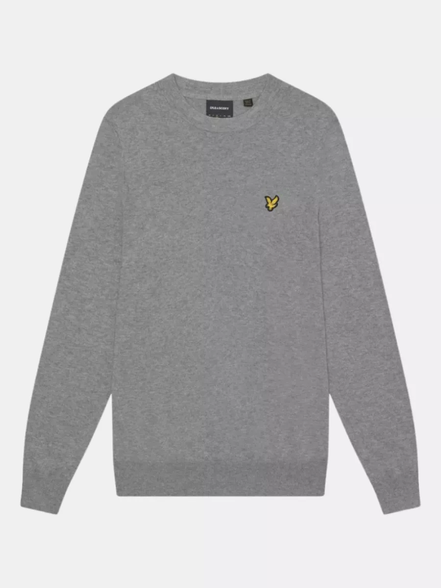 Lyle & Scott kn2110vc t28 mid grey marl