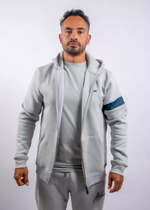 Malelions captain zip hoodie 691 ocean grey