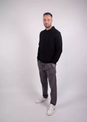 Malelions knitted long sleeve polo 900 black