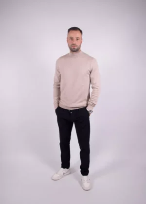 Malelions knitted mockneck sweater 099 sand