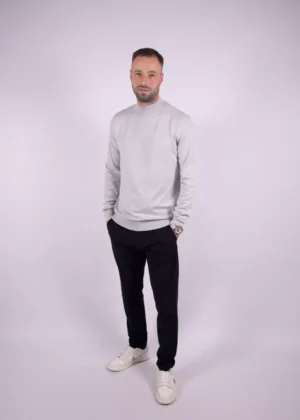 Malelions knitted mockneck sweater 691 ocean grey