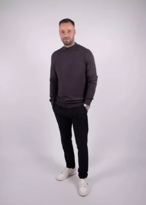 Malelions knitted mockneck sweater 696 mulch brown