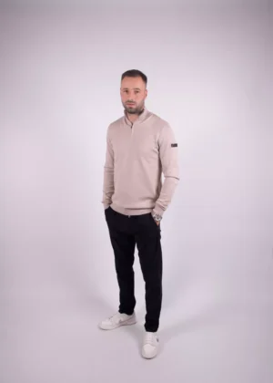 Malelions knitted quarter zip 099 sand