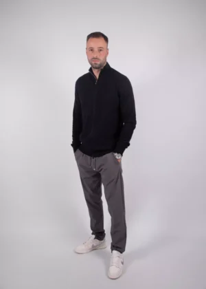 Malelions knitted zip cardigan 900 black