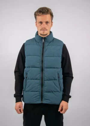 Malelions matt crinkle padded vest 970 blue slate