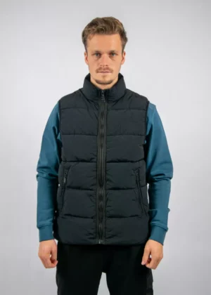 Malelions matt crinkle padded vest black